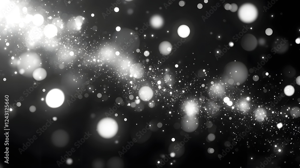 Fototapete a breathtaking display of shimmering twinkling snowflakes and celestial sparkles against a dark ench