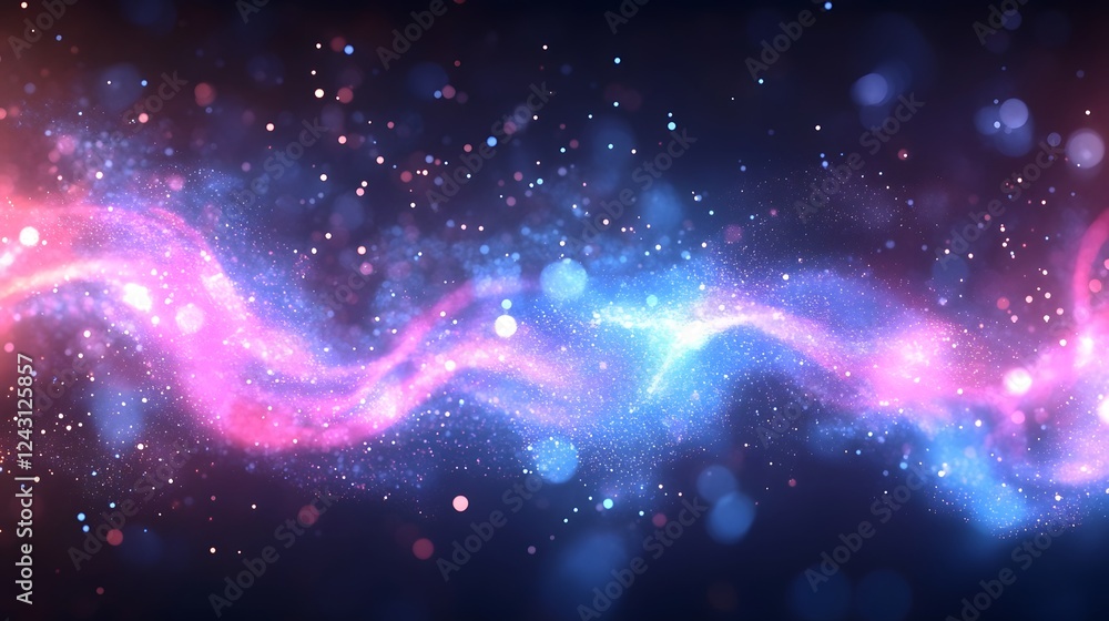 Aufkleber Breathtaking abstract background of glowing colorful cosmic swirls and flowing energy in a mystical galactic nebula  Surreal and fantastical space themed digital artwork