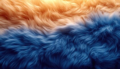 Obraz premium Abstract image of wavy fur in blue and gold tones