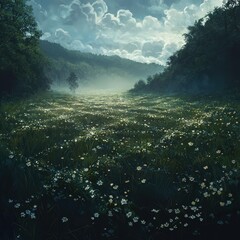 Obraz premium Mystical Meadow with Naturally Occurring Geometric Patterns in Nature