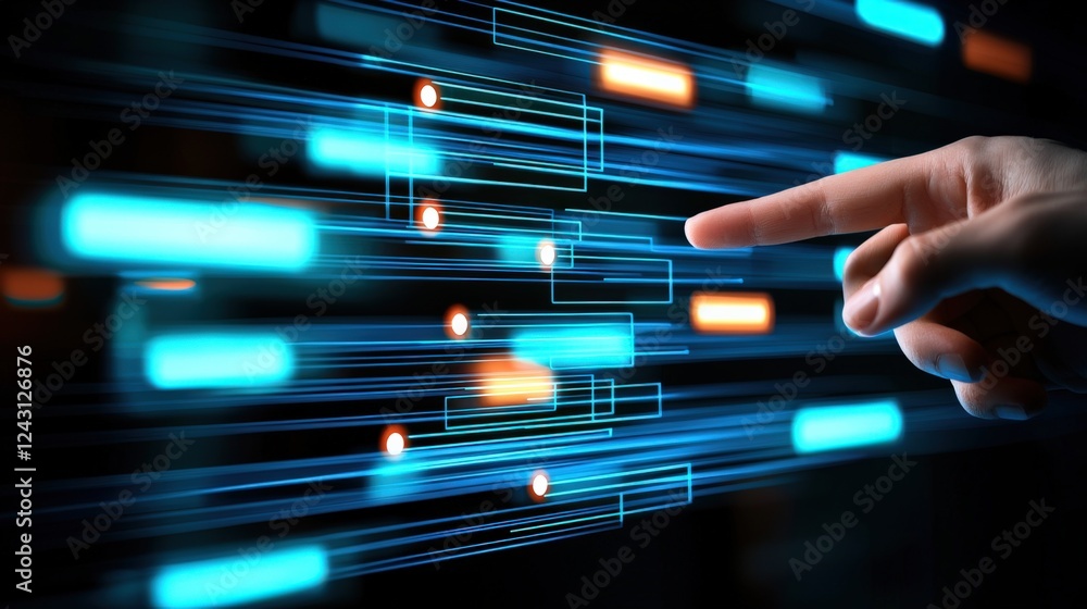 Poster digital interaction technology virtual environment graphic visualization abstract design user engage