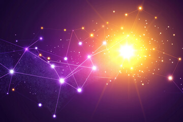 Abstract digital network with glowing nodes and lines