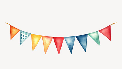 Obraz premium Colorful bunting, watercolor illustration