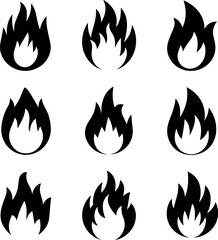 Fire icon vector set