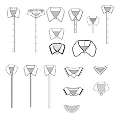 collars and buttons accessories mockup template clothing vector design