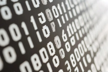 Obraz premium Binary code on digital screen, abstract technology