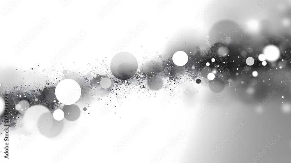 Poster Elegant and glowing abstract bokeh light background with blurred defocused sparkling lights  Festive and stylish backdrop for holiday wedding or party and