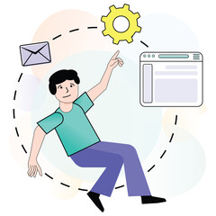 Marketing Technology & Sales Performance , affiliate marketing, AI, CRM & Automation Concept Vectors