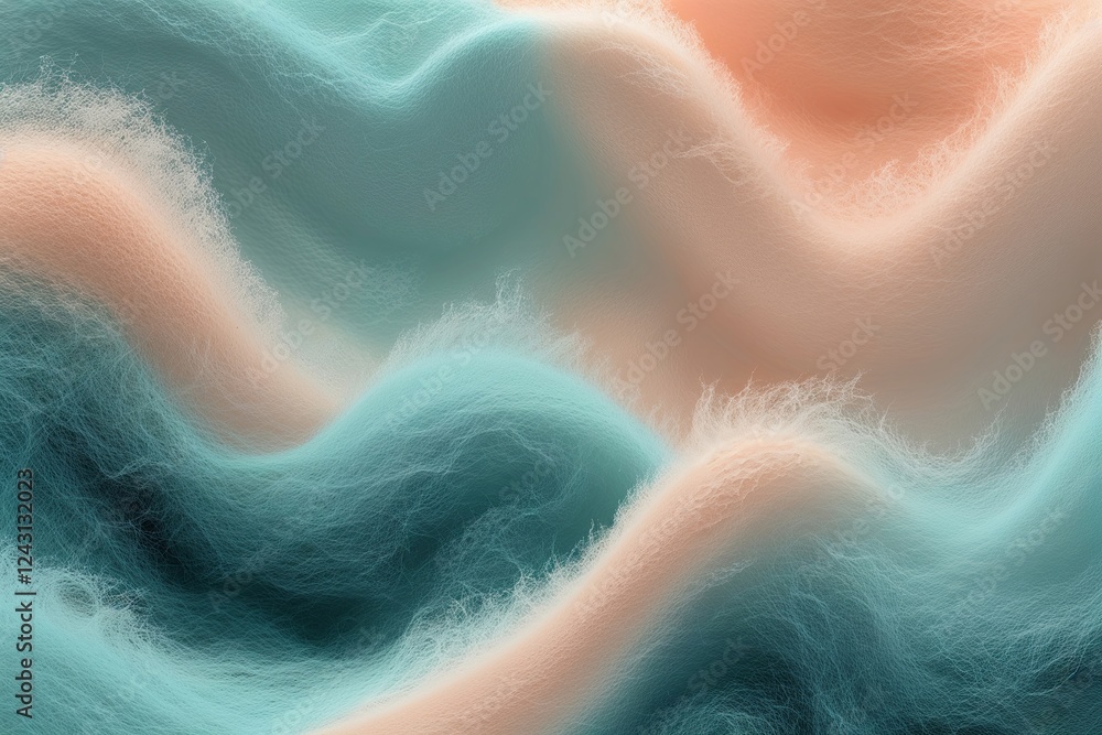 Poster teal and soft peach gradient abstract background with fuzzy texture design