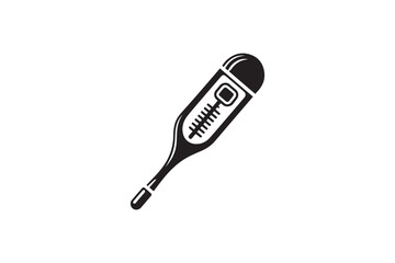 thermometer vector silhouette isolated in white background