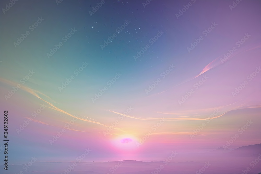 Poster ethereal gradient background with nostalgic 80s and 90s haze effect overlay