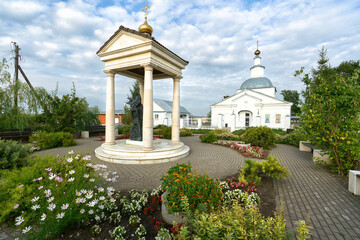 Saint Blessed Matrona monument and the church in Sebino, Tula region