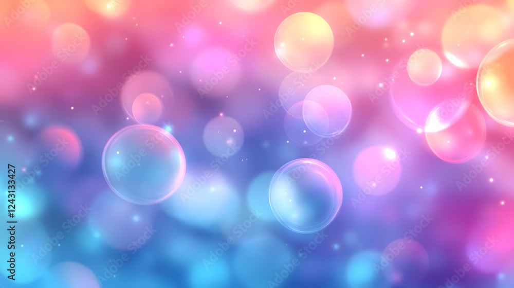 Poster ethereal and mystical glowing lights shimmering glitter and kaleidoscopic reflections in a vibrant c