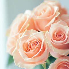 high-key studio shot of a bouquet of roses,