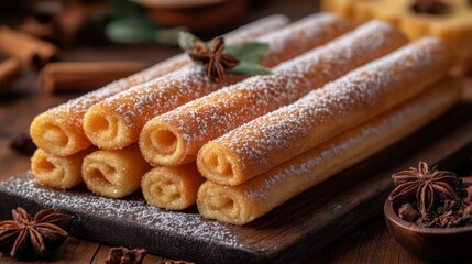 A Hungarian chimney cake covered in cinnamon sugar