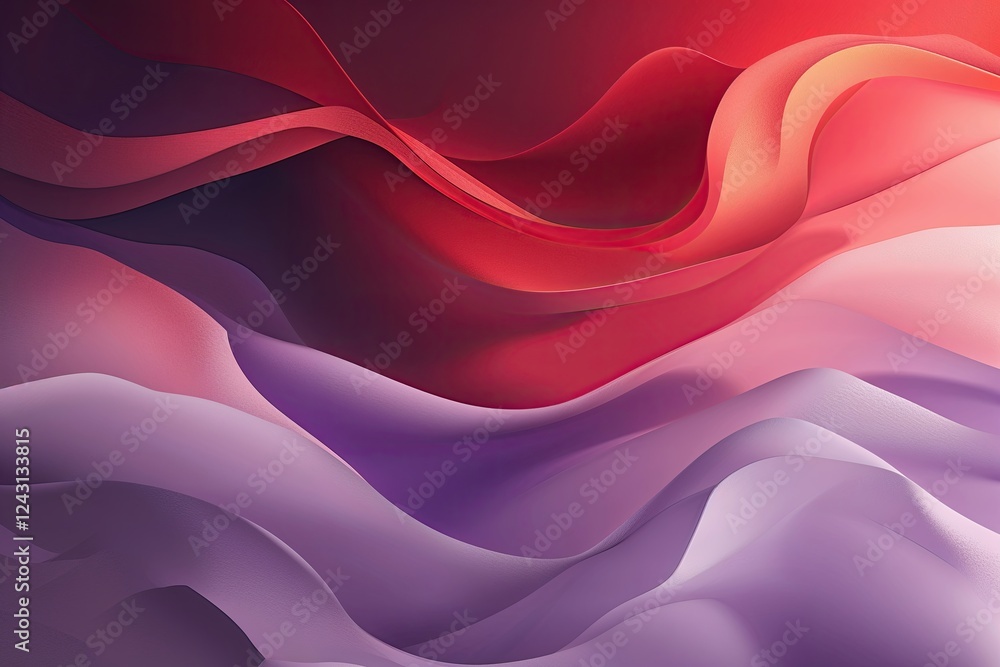 Poster vibrant gradient background from fiery red to soft lavender with smooth texture