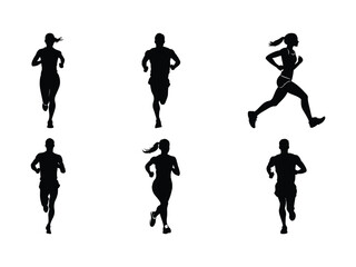 Running Silhouette Vector Set for Fitness and Sports
