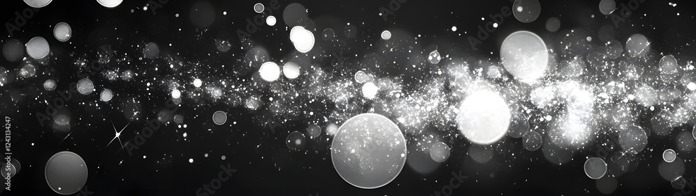 Fototapete glowing magical sparkling particles effect in a dark space backdrop for an elegant and fantasy desig