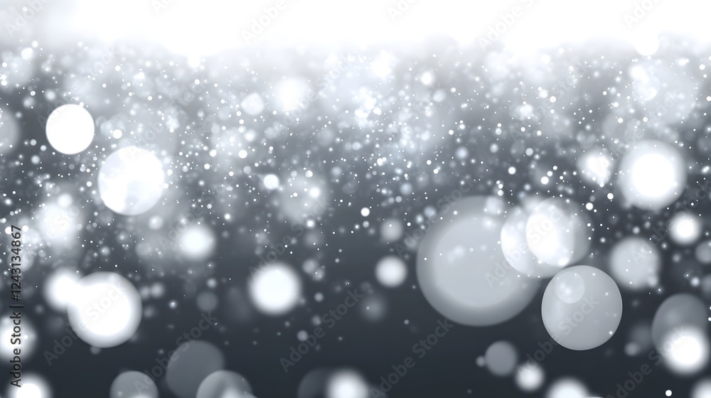 Aufkleber magical snowy winter landscape with falling flurry of snowflakes on dark background cold icy winter 