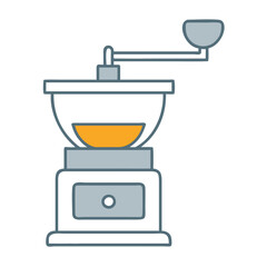 Coffee Grinder illustration with orange detail