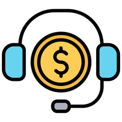 Service Charge Outline Color Icon