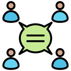 Communication Outline Color Icon