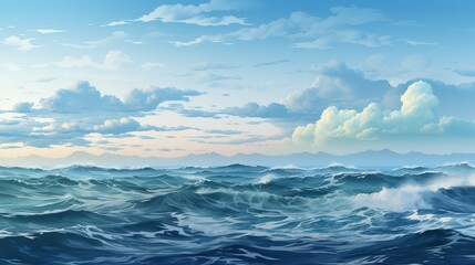 a minimalist background design for Dolphin Awareness Month, featuring abstract silhouettes of dolphins swimming in the ocean, with gentle waves