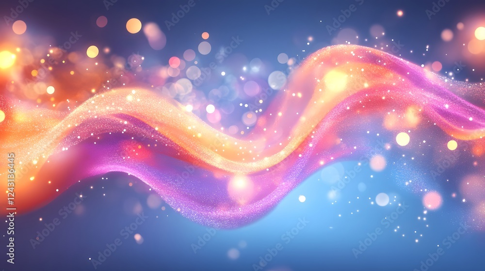 Aufkleber mesmerizing abstract waves of vibrant shimmering energy and iridescent cosmic gradients evoking a se