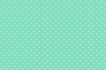 Green polka dot background, cute pattern design
