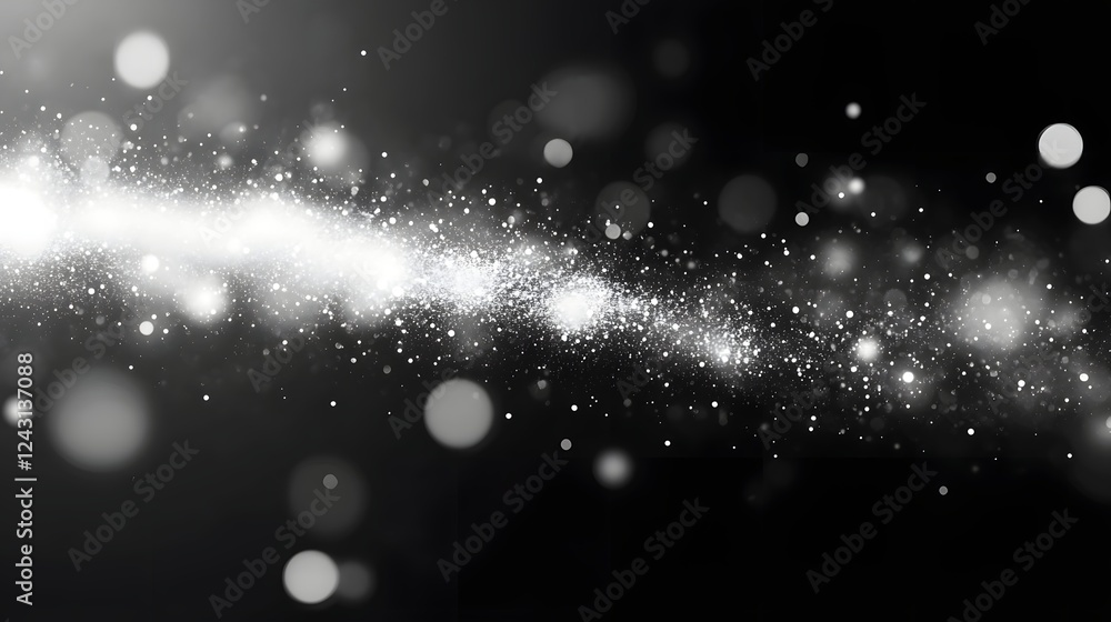 Fototapete mesmerizing celestial particles illuminating the ethereal darkness in abstract splendor glowing shim