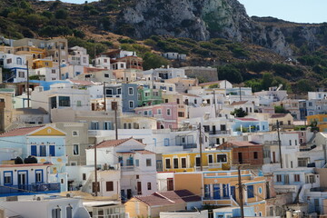 Fototapeta premium The Greek island of Karpathos surrounded by the Mediterranean Sea