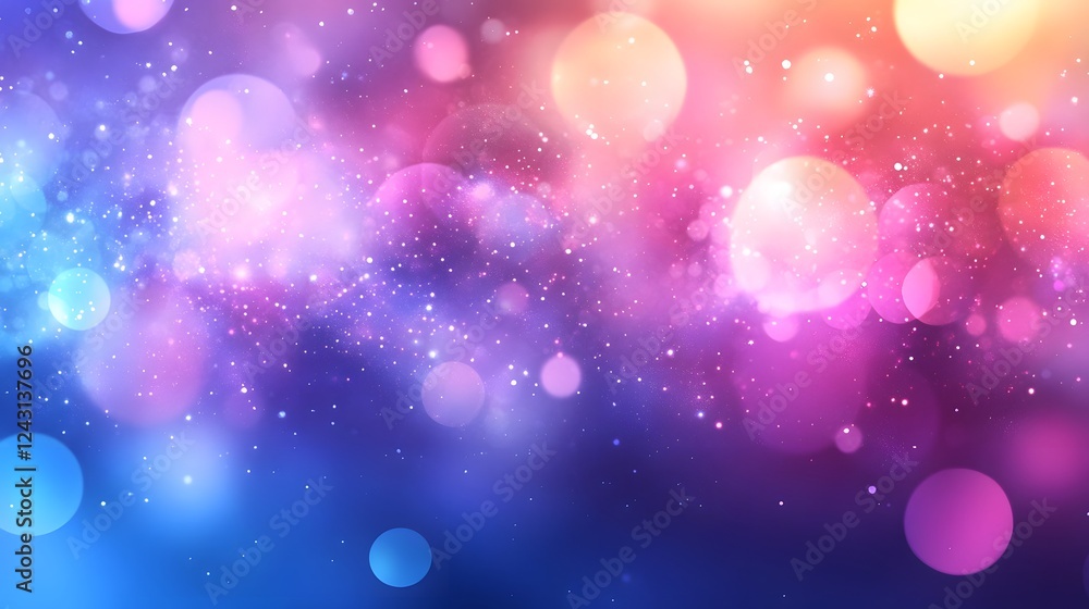 Poster mesmerizing cosmic gradient with glimmering galaxy sparkles and luminous hues abstract digital art w
