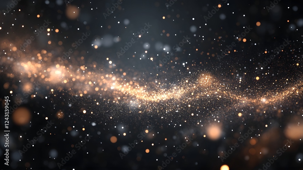 Poster mesmerizing display of shimmering glittering celestial stardust illuminating the captivating darknes