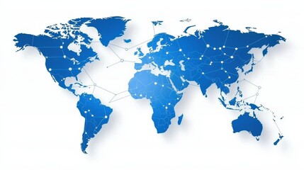 Fototapeta premium Global connectivity map visualizing internet infrastructure worldwide geographic representation digital art global perspective networking concept