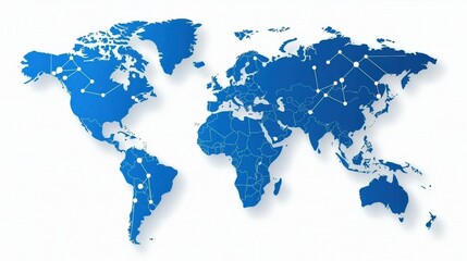 Fototapeta premium Global connectivity map world infographic digital environment aerial view geographical representation