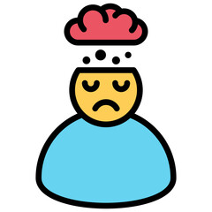 Depression Outline Color Icon