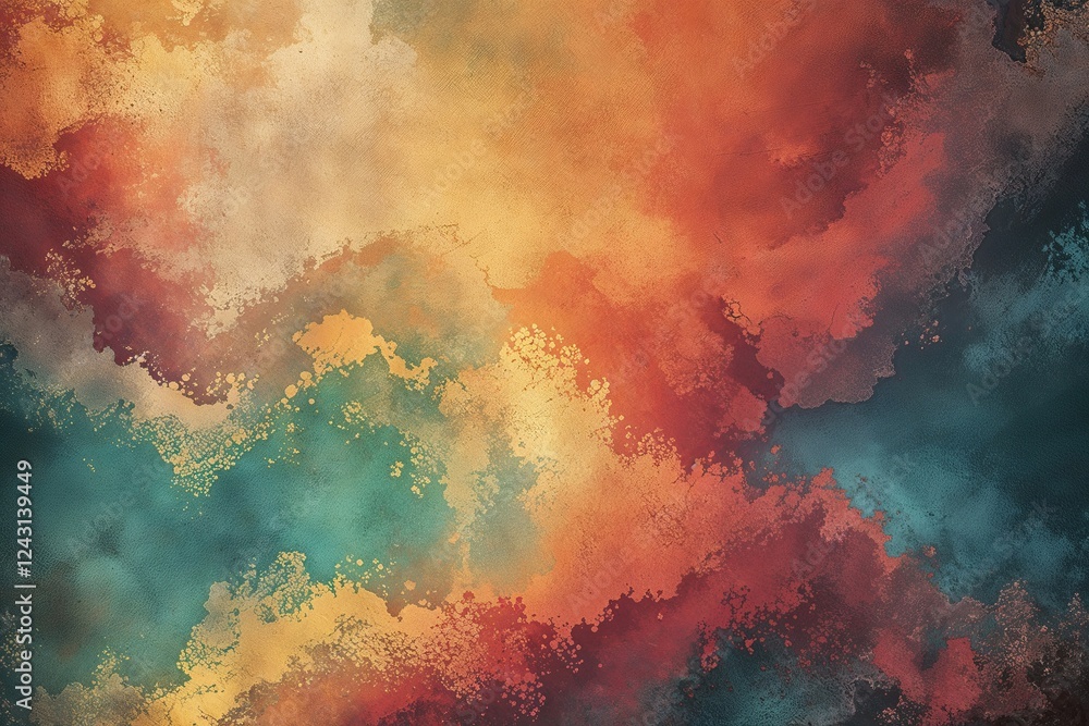 Poster retro abstract gradient background with vintage noise texture effect