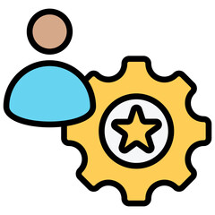 Self Concept Outline Color Icon