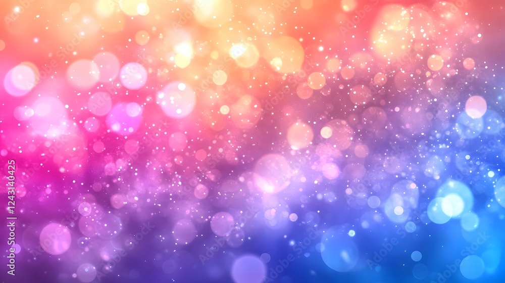 Aufkleber Mesmerizing kaleidoscopic fireworks explosion with vivid chromatic bokeh lights sparkling glow effects and a vibrant spectrum of colors  Abstract digital art background with a festive magical