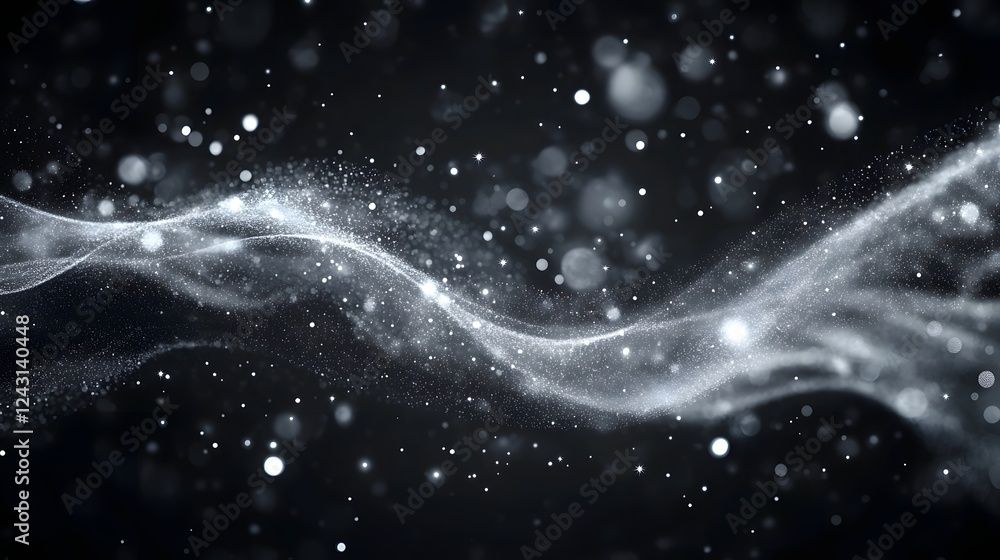 Leinwandbilder mesmerizing snowfall swirls and drifts across an ethereal midnight landscape creating a captivating 