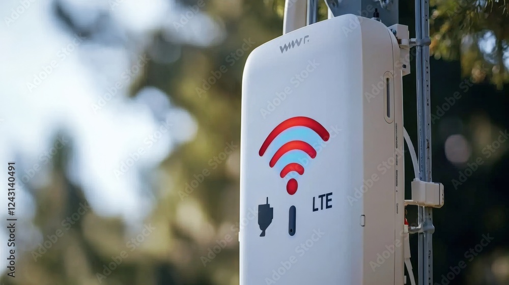 Poster deployment of advanced lte technology urban environment telecommunications infrastructure modern set