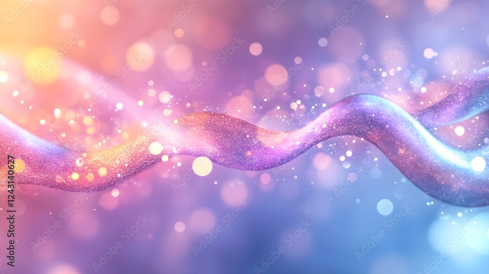 Poster mesmerizing waves of ethereal celestial sparkles dance across a captivating vibrancy of fluid shimme