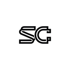 SC monogram logo design letter text name symbol monochrome logotype alphabet character simple logo