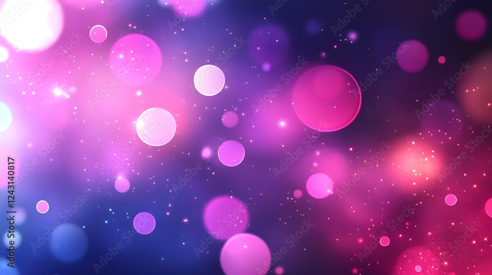 Poster shimmering and captivating cosmic bokeh background with glowing particles vibrant lights and a mesme