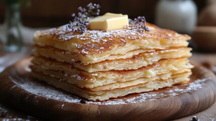 A Kosovan flija layered pancake with butter