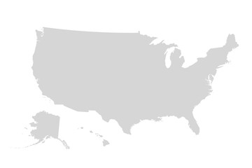 USA map silhouette. United States of America map. US map design for infographic. Vector