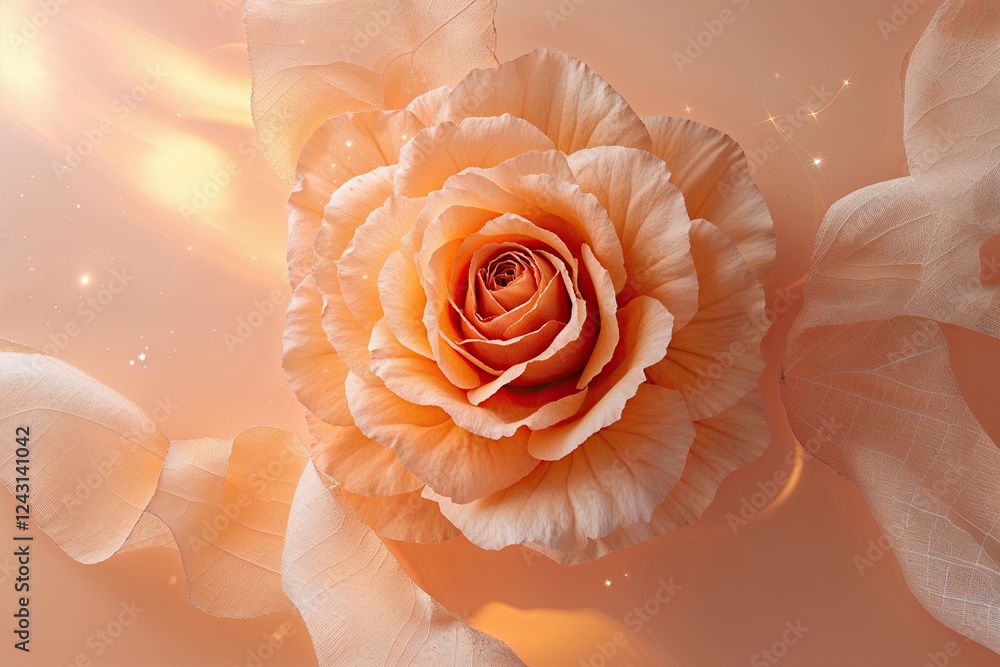 Poster soft textured apricot gradient background with subtle light effects