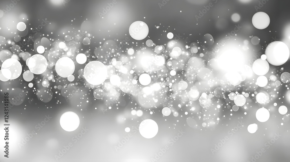 Fototapete shimmering winter wonderland glowing snowflake bokeh abstract background with magical sparkling ligh