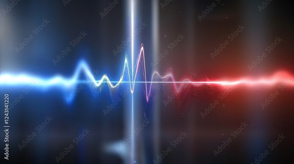 Poster dynamic sound waves visualization digital art abstract environment technology concept