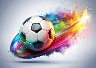 Naklejka premium Dynamic hand-drawn soccer ball clipart, perfect for sports graphics and designs; white background.